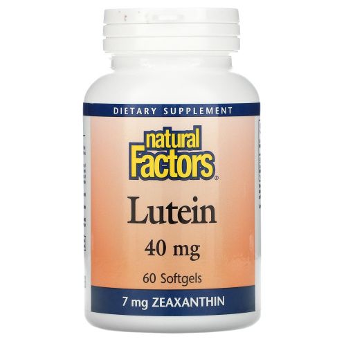 Natural Factors, Лютеин, 40 мг, 60 гелевых капсул