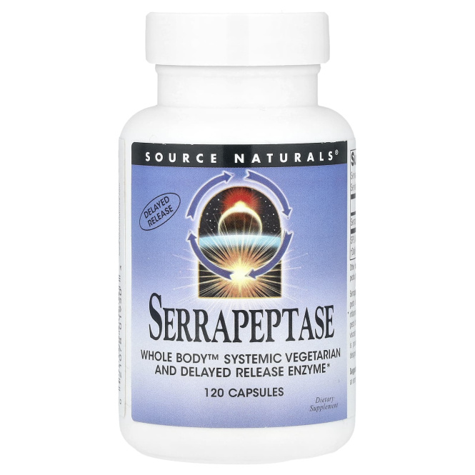 Source Naturals, Серрапептазы 120 капсул