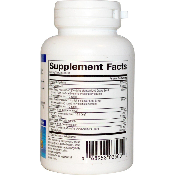 Natural Factors, Максимальный антиоксидант , с альфа-липоевой кислотой и лютеином, 60 капсул
