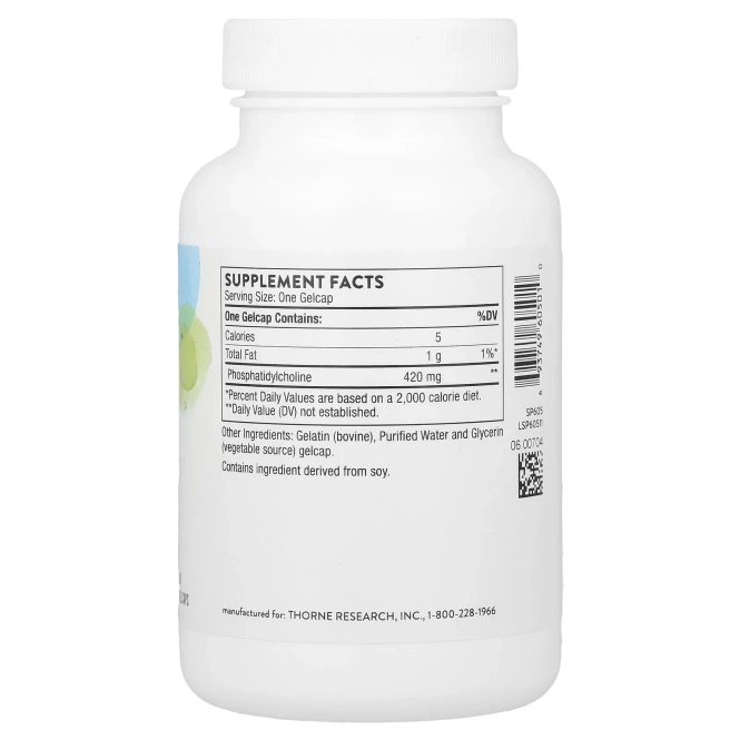 Thorne Research, Фосфатидилхолин, 60 желатиновых капсул
