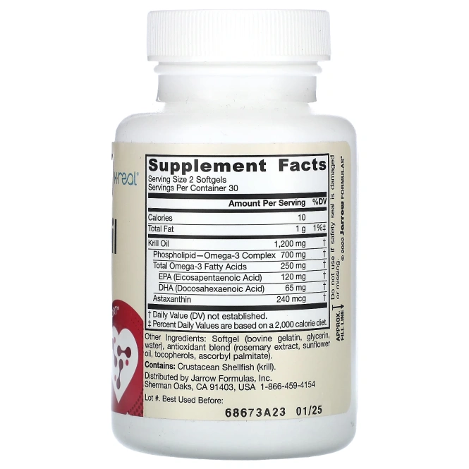 Jarrow Formulas, масло криля, 60 капсул