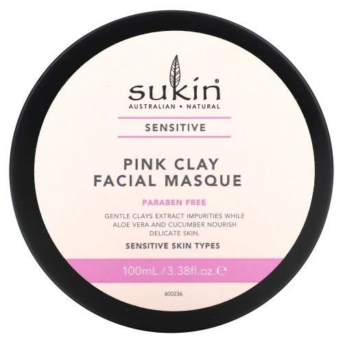 Sukin, Маска для лица с розовой глиной, для чувствительной кожи, 100 мл (3,38 унции)