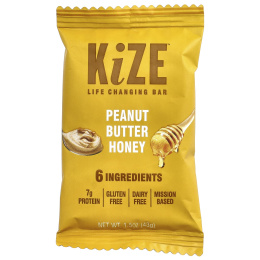 KiZE Life Changing Bar, арахисовая паста и мед, 10 батончиков, 43 г (1,5 унции) каждый