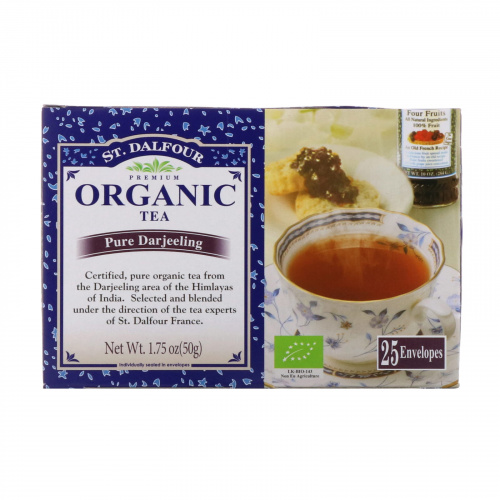 St. Dalfour, Organic Pure Darjeeling Tea, 25 Tea Bags, 1.75 oz (50 g)