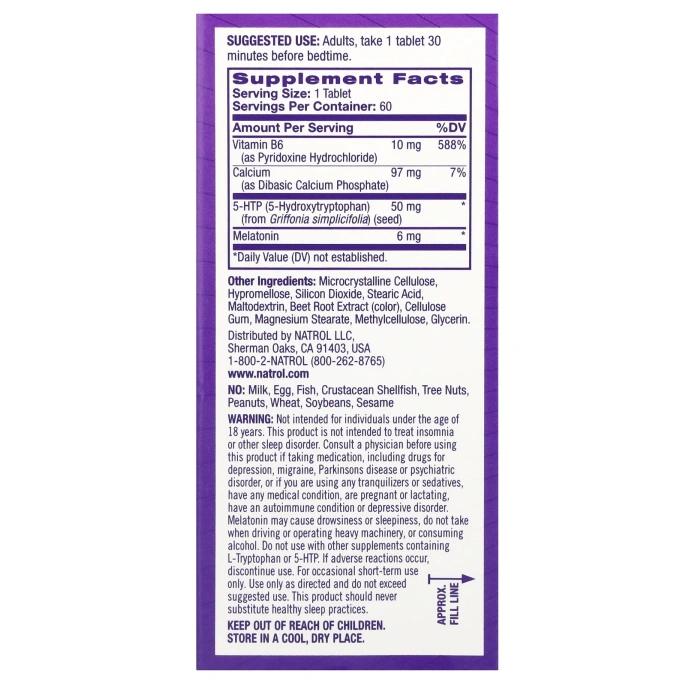 Natrol, Melatonin + 5-HTP, Sleep Advanced, 60 двухслойных таблеток
