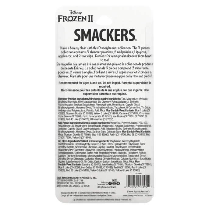 Lip Smacker, Disney Frozen II Beauty Collection, набор из 9 предметов