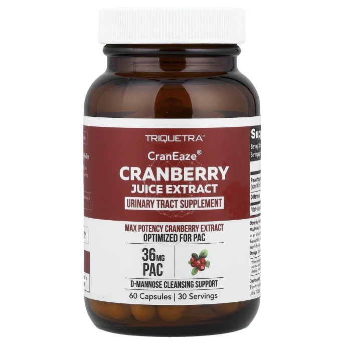 Triquetra Health, CranEaze®, экстракт клюквенного сока, 60 капсул