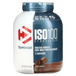 Dymatize Nutrition, Гидролизированный ISO 100 , 100% -ный сывороточный изолят ,протеина, гурманский шоколад, 5 фунтов (2,3 кг)