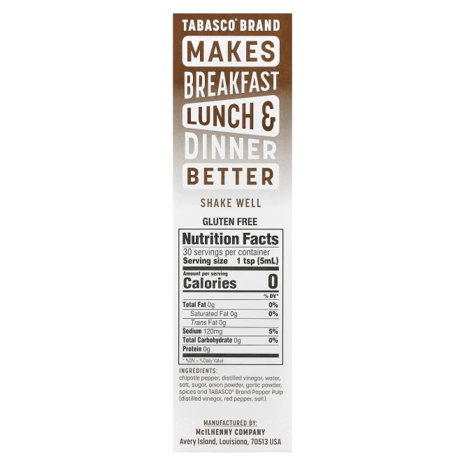 Tabasco, Перечный соус, чипотле, 148 мл (5 жидк. унц.)