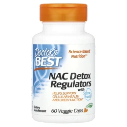 Doctor's Best, NAC регуляторы детоксикации, 60 растительных капсул