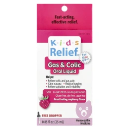 Homeolab USA, Kids Relief, вздутие и колики, вкус малины 0.85 жидких унции (25 мл)