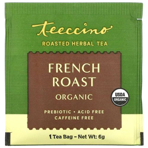 Teeccino, Травяной чай с цикорием, темной обжарки, органический цикорий из Франции, без кофеина, 25 чайных пакетиков, 150 г (5.3 oz)