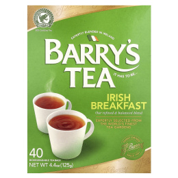 Barry's Tea, Irish Breakfast, 40 чайных пакетиков, 125 г (4,4 унции)