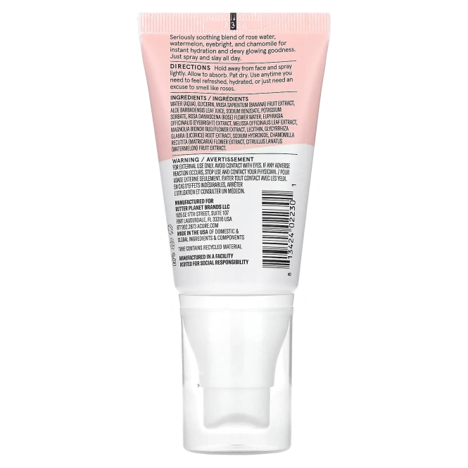 Acure, Seriously Soothing, Rose Water & Watermelon Superfine Mist, 2 fl oz (59 ml)