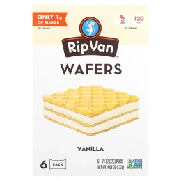Rip Van Wafels, вафли, с ванильным вкусом, 6 пакетиков по 22 г (0,78 унции)