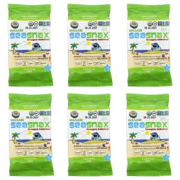 SeaSnax, Grab & Go, Wasabi, Roasted Seaweed Snack, 6-pack (.18 oz each)
