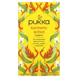 Pukka Herbs, Органическая активная куркурма, без кофеина, 20 пакетиков-саше с травяным чаем, 1,27 унц. (36 г)