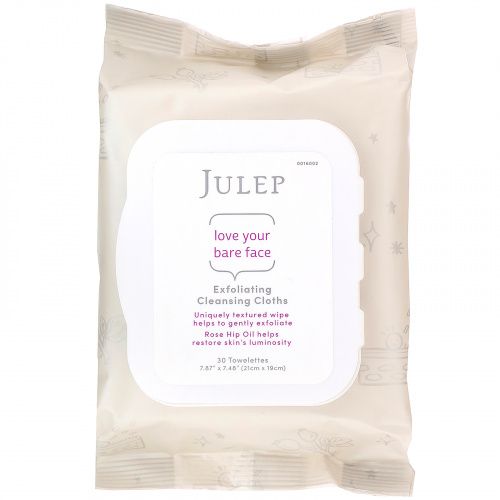 Julep, Love Your Bare Face, отшелушивающие очищающие салфетки, 30 шт.