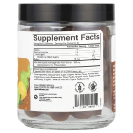 Organic India, Organic Ashwagandha Gummies, Lemon Lime, 300 mg, 60 Gummies (150 mg Per Gummy)