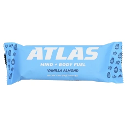 Atlas Bar, сывороточный протеиновый батончик от коров травяного откорма, ваниль и миндаль, 12 батончиков по 54 г (1,9 унции)