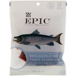 Epic Bar, Нежный копченый лосось, глазированный кленовым сиропом, кусочки, 2,5 унц. (71 г)