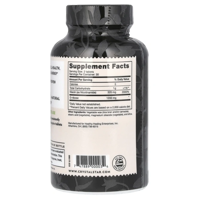Crystal Star, NAD+, 60 вегетарианских таблеток длительного высвобождения