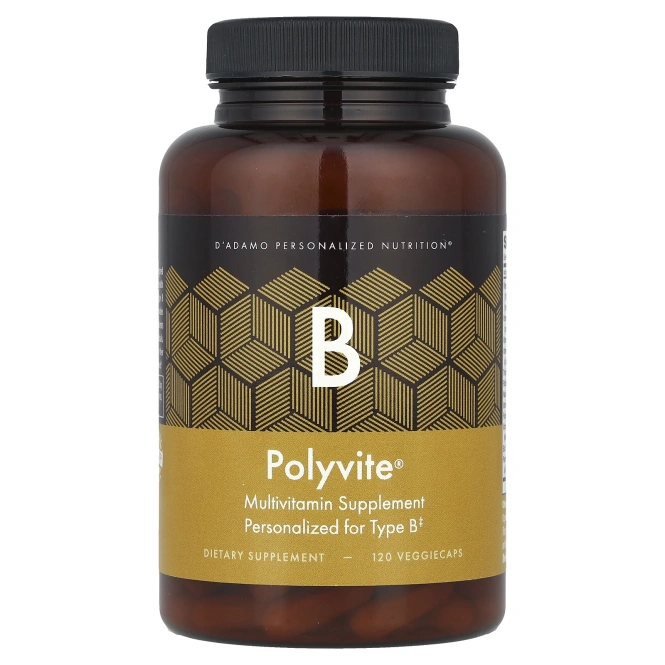 D'adamo, Polyvite® B, мультивитаминная добавка, 120 растительных капсул