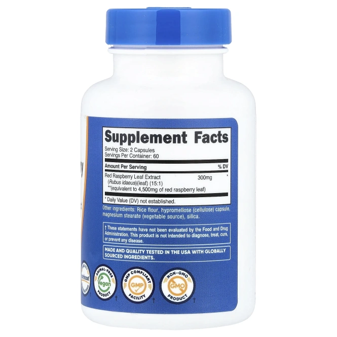 Nutricost, листья красной малины, 120 капсул (150 мг в капсуле)