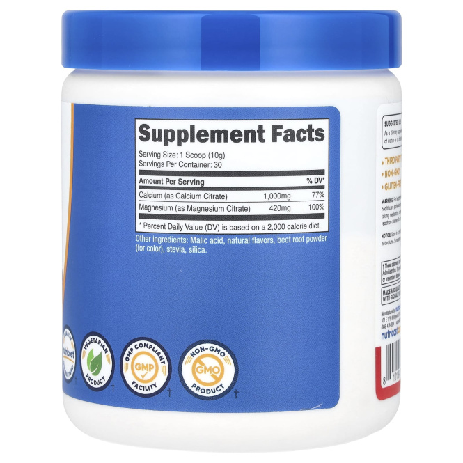 Nutricost, Кальций и магний, фруктовый пунш, 303 г (10,8 унции)