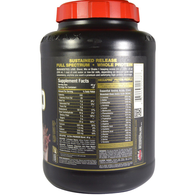 ALLMAX Nutrition, Hexapro, ультрапремиальный белок + серднецепочечные триглицериды и кокосовое масло, шоколад, 2,5 кг (5,5 фунтов)