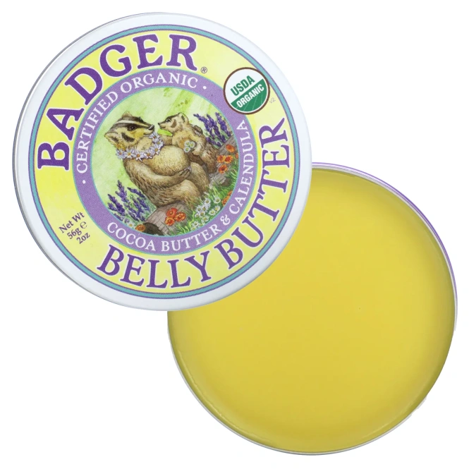 Badger Company, Органическое масло для кожи живота, какао-масло и календула, 56 г (2 oz)