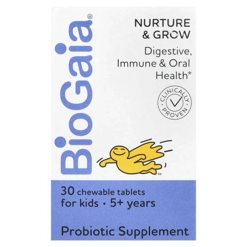 BioGaia, Nurture & Grow, для детей от 5 лет, 30 жевательных таблеток