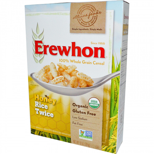 Erewhon, Рисовые хлопья с медом 10 унции (284 г)