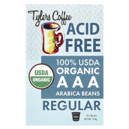 Tylers Coffees, Органический кофе, обычный, без кислоты, 16 капсул (8 г) каждая