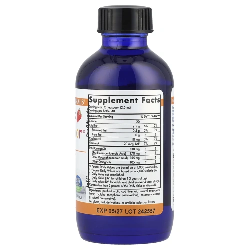 Nordic Naturals, DHA Junior, Великолепно для детей 3+, Со вкусом клубники, 4 ж. унц.(119 мл)