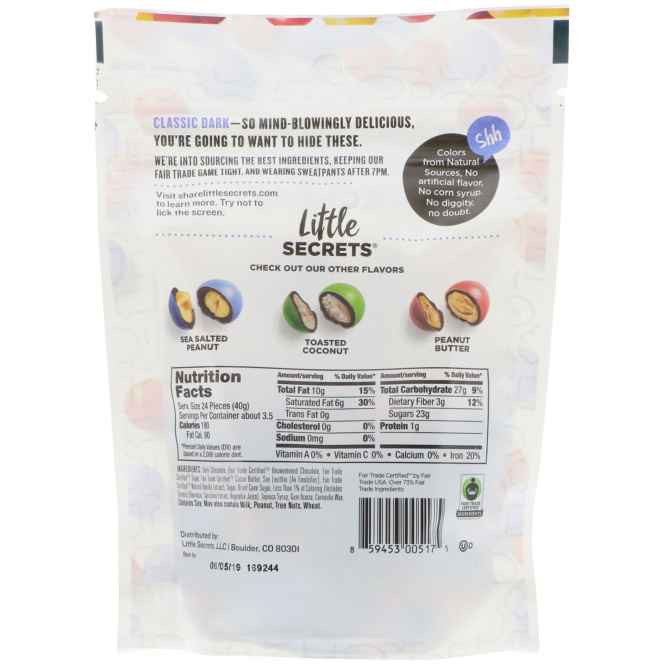 Little Secrets, Кусочки темного шоколада, 5 унц. (142 г)