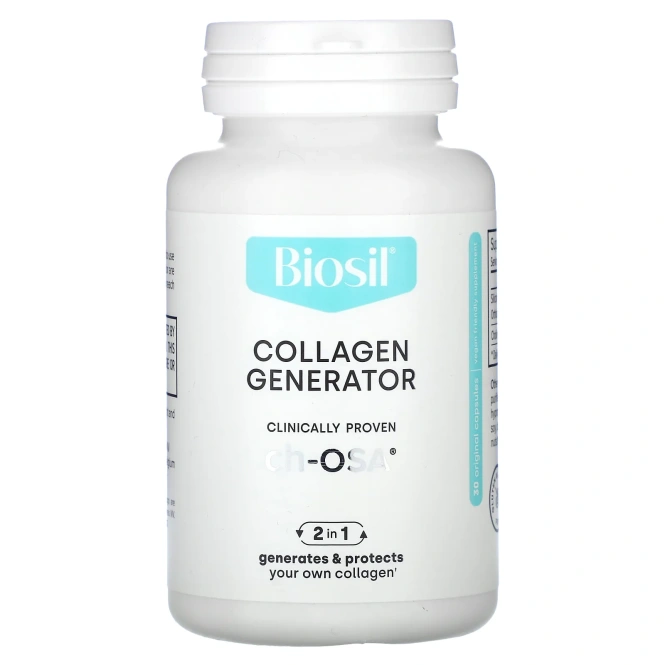 BioSil by Natural Factors, ch-OSA, улучшенный источник коллагена, 30 вегетарианских капсул