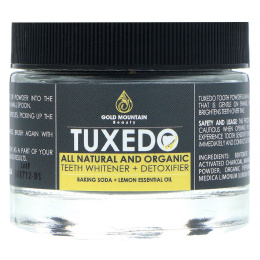 Gold Mountain Beauty, Tuxedo, All Natural and Organic Teeth Whitener + Detoxifier, Baking Soda + Lemon Essential Oil, 32 g