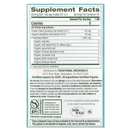Traditional Medicinals, Organic Stress Ease® Focus, женьшень, дикое яблоко и мята, без кофеина, 16 чайных пакетиков в упаковке, 28 г (0,99 унции)