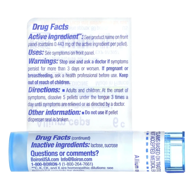 Boiron, Single Remedies, Лук репчатый (Allium cepa), 6C, примерно 80 драже