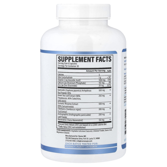 Revive, Immune Defense, добавка для защиты иммунитета, 180 вегетарианских капсул