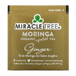 Miracle Tree, Moringa Organic Superfood Tea, Ginger, Caffeine Free, 25 Tea Bags, 1.32 oz (27.5 g)