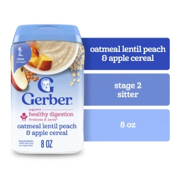 Gerber, 2nd Foods®, каша, овсянка, чечевица, персик и яблоко, 227 г (8 унций)