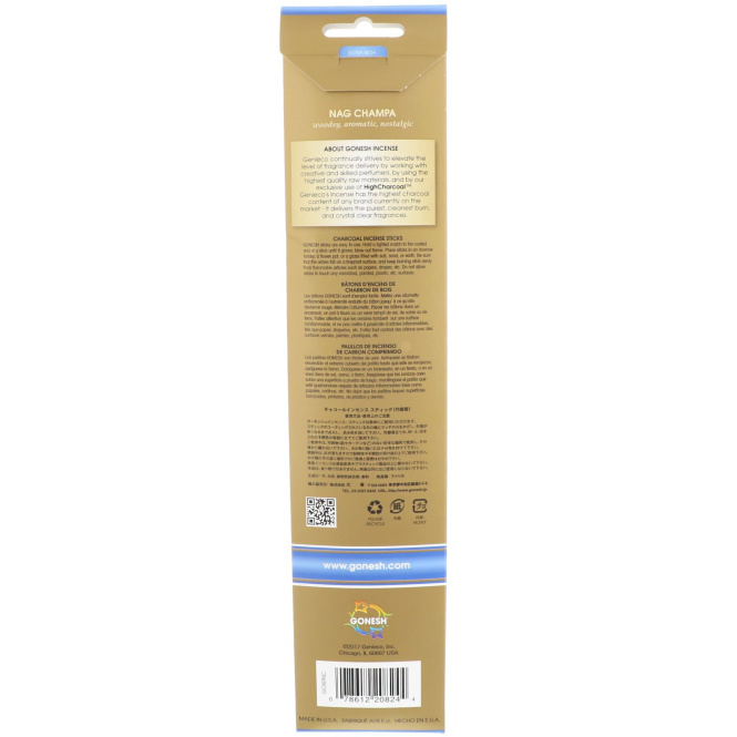 Gonesh, Extra Rich Incense Sticks, Nag Champa, 20 Sticks