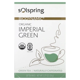 Dr. Mercola, Solspring®, Biodynamic®, органический зеленый чай, имперский зеленый, 18 чайных пакетиков, 36 г (1,27 унции)