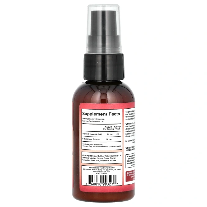 Divine Health, NANO глутатион, малина, 60 мл (2 жидк. унции)