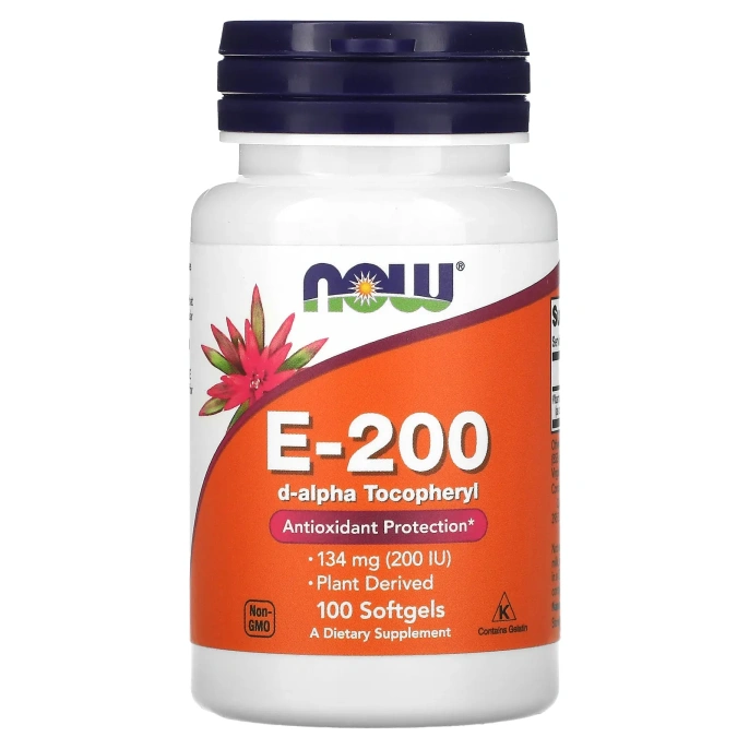 Now Foods Е-200 d-альфа-токоферил 100 софтгелей
