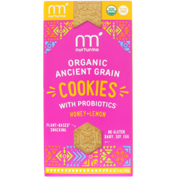 NurturMe, Organic Ancient Grain Cookies, With Probiotics, Honey + Lemon, 5 oz (142 g)