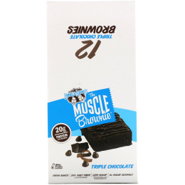 Lenny & Larry's, Печенье Muscle Brownie, тройной шоколад, 12 печений, 2,82 унции (80 г) каждое