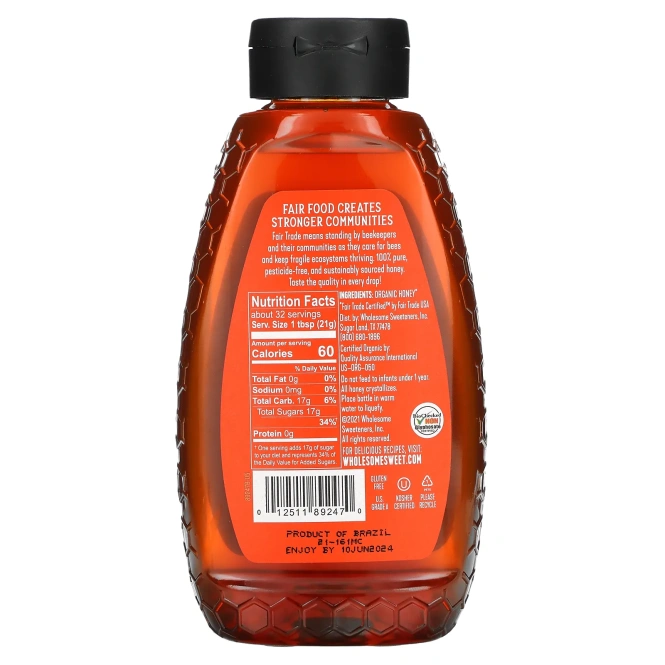 Wholesome Sweeteners, Inc., Органический мед, 24 oz (680 г)